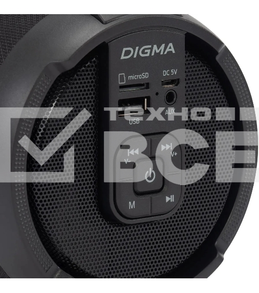 Колонка портативная Digma D-PS1520 черный/черный 16W 1.0 BT 10м 1500mAh (SP1520B)