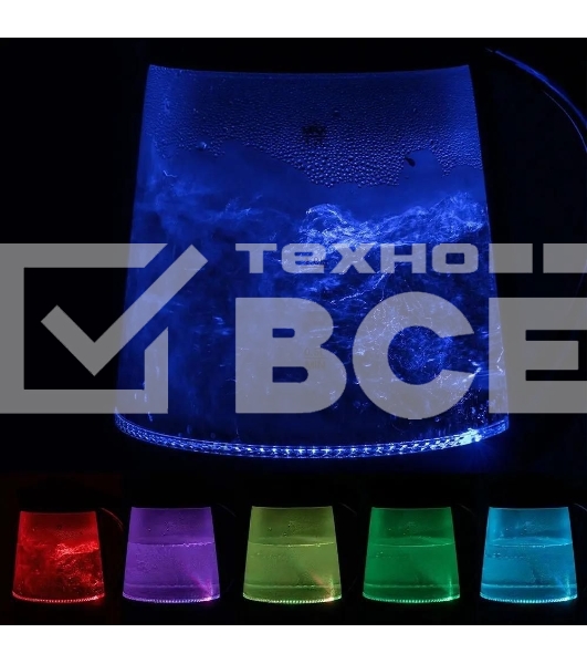 Чайник электрический Kitfort КТ-6126 1.7л. 2200Вт черный (корпус: стекло)