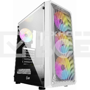 Компьютерный корпус Powercase Mistral Z4 White, Tempered Glass, Mesh, 4x 120mm 5-color LED fan, белый, ATX (CMIZW-L4)