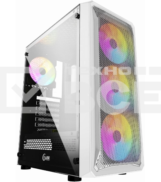 Компьютерный корпус Powercase Mistral Z4 White, Tempered Glass, Mesh, 4x 120mm 5-color LED fan, белый, ATX (CMIZW-L4)