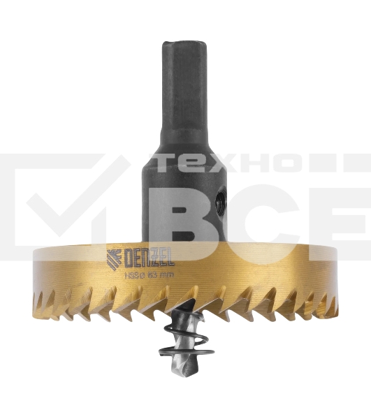 Коронка по металлу Denzel HSS, 63 мм, нитридтитановое покрытие