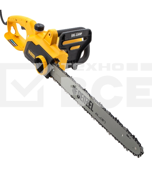 Пила цепная электрическая Denzel EDS-2200P 2,2кВт, поперечная, шина 45см, шаг 3/8, паз 1,3 мм, 63 зв