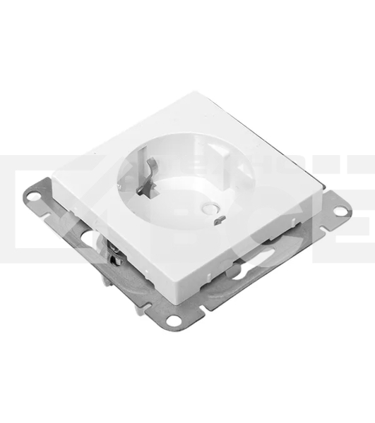 Механизм розетки EKF UP1-SOW-111 16А, с заземлением, со шторками, белый Эпика