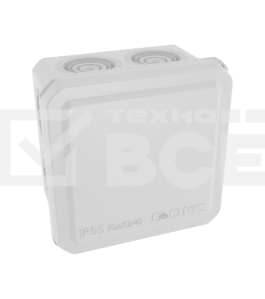 Коробка ответвительная DKC с 8+2 кабельными вводами д.20/20мм, IP55,70х70х40мм