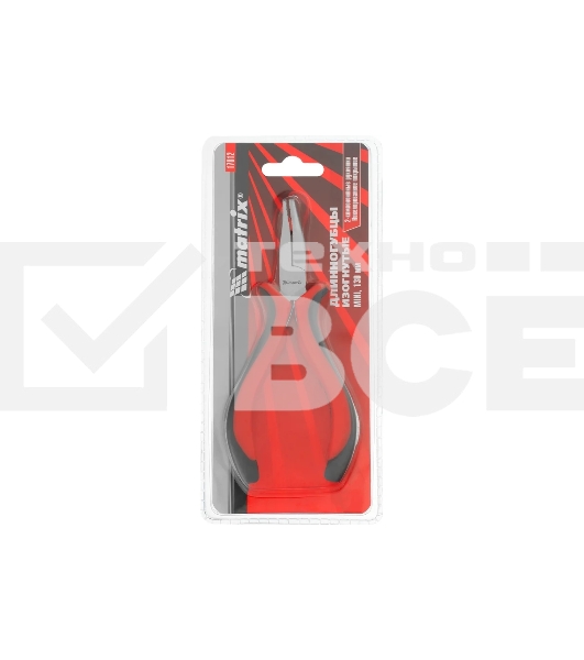 Длинногубцы Matrix Mini, 130 мм, никелированные, изогнутые, авторазжим, двухкомпонентные рукоятки