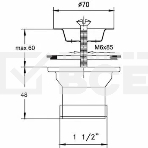 Выпуск ЭЛИТ с нержавеющей чашкой D70 мм 1'1/2, фото2