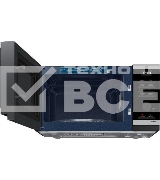 Микроволновая печь Samsung MS23DG4504ATBW нержавеющая сталь/черный, 23 л, 800 Вт, переключатели - сенсор/поворотный механизм