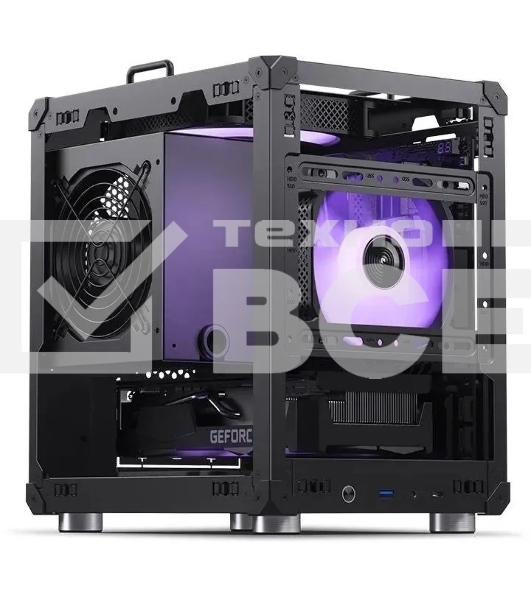 Корпус JONSBO Computer Case C6Handle black hang-in version черный, Mini-Tower, материнская плата mATX, без БП, прозрачная боковая панель