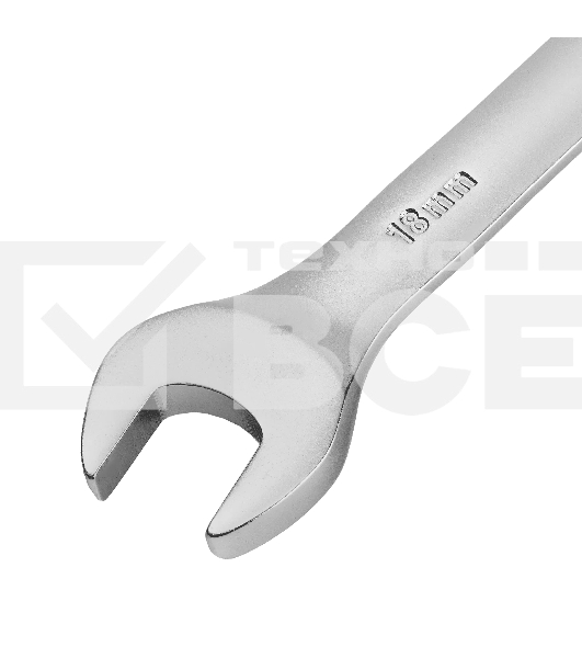 Ключ комбинированный трещоточный Denzel 14712 18 мм, CrV, матовый хром