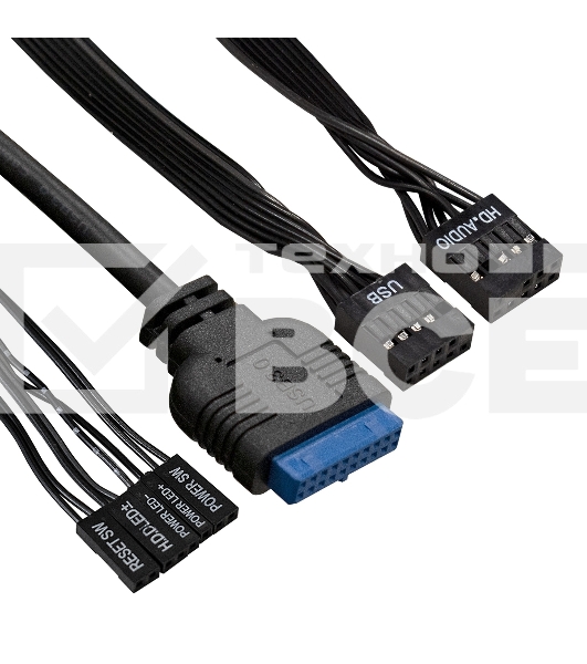 Компьютерный корпус Miditower ExeGate AA-440U-AA500 (ATX, AA500 8 см, 2*USB+1*USB 3.0, аудио, черный)