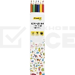 Карандаши цветные Silwerhof Eco 2.6 мм, шестигранный профиль, пластик, ассорти, 6 цветов, коробка с европодвесом, фото2