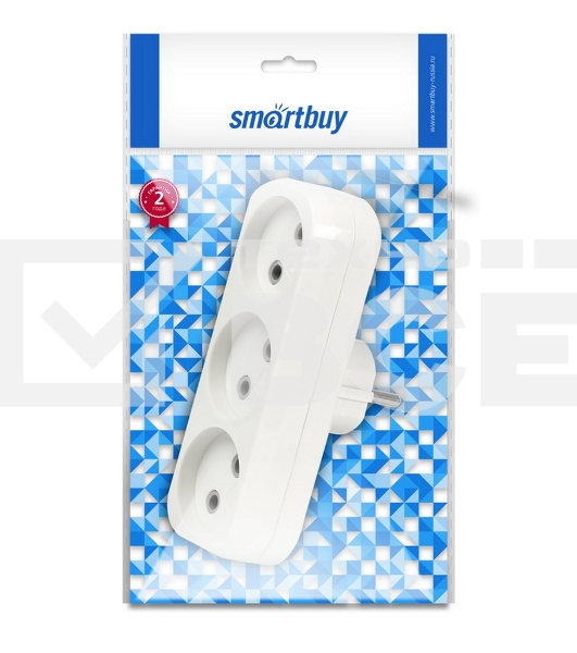 Плоский разветвитель Smartbuy (SBE-10-A02-3) 3 гнезда без заземления плоский 10А 250B