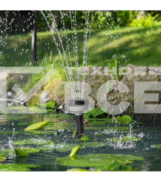 Насос фонтанный Denzel FNP110-34, 112 Вт, подъем 3,4 м, 3400 л/ч, колокольчик/каскад/гейзер