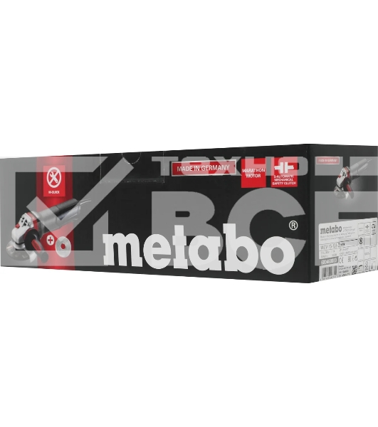 Шлифмашина угловая Metabo WEV 15-125 Quick 600468000 1550вт, 125 мм, 3.5Нм, 11000 об/мин, вес 2.5 кг