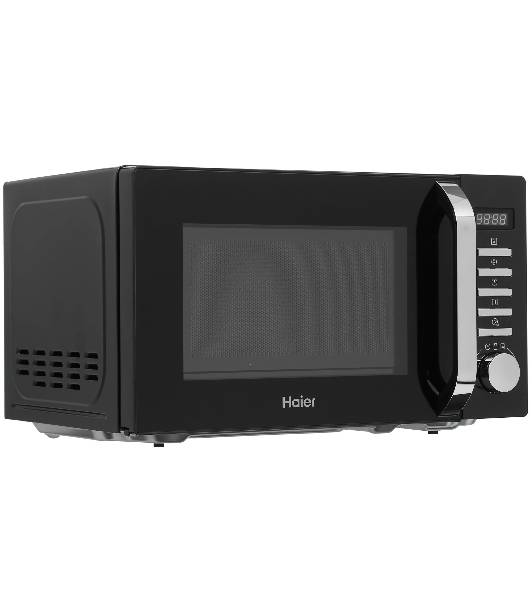 Микроволновая печь Haier HMB-DM208BA черный/серебристый, 20 л, 800 Вт, переключатели - кнопки, поворотный механизм