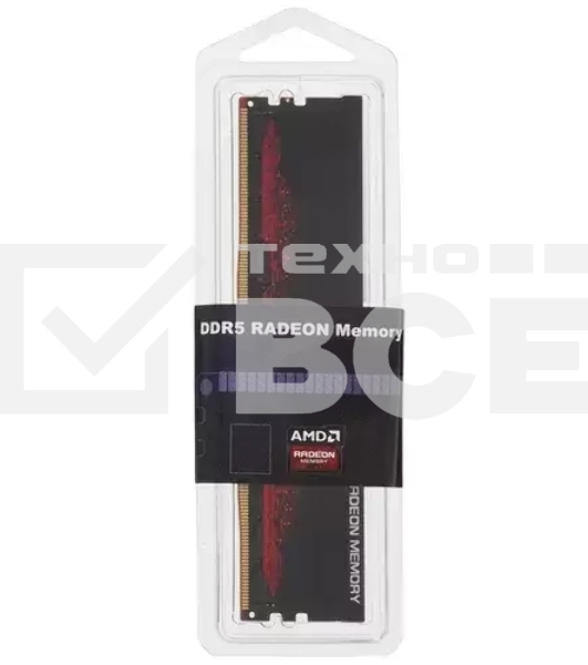 Оперативная память AMD Radeon R5, DDR5, 8GB (1x8GB), 5600MHz, CL40, DIMM, с радиатором, черный/красный