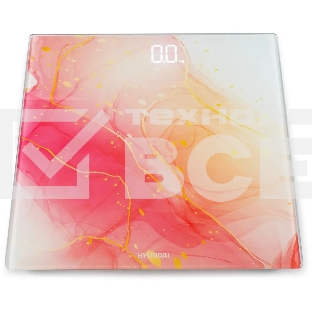 Весы напольные электронные Hyundai H-BS03951 макс.180кг розовый/белый