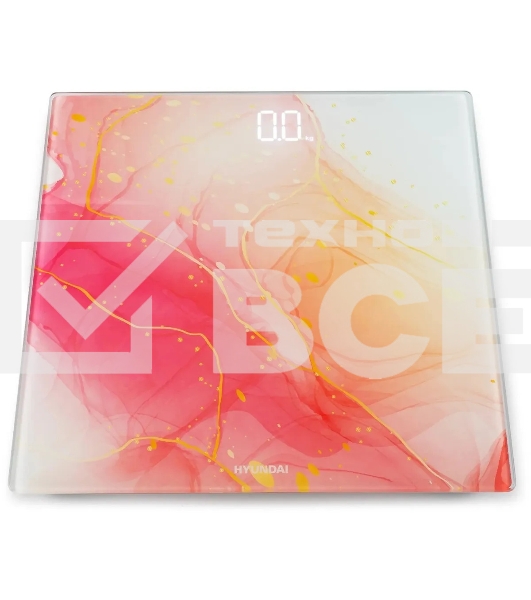 Весы напольные электронные Hyundai H-BS03951 макс.180кг розовый/белый