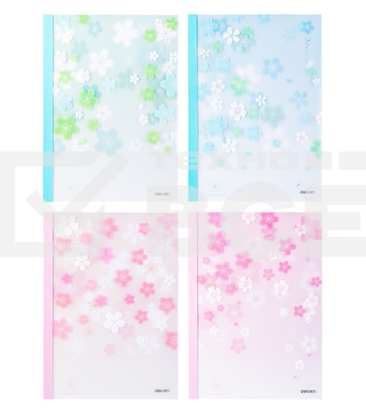 Тетрадь Deli SAKURA WA540, A5, 40л, линейка, ассорти