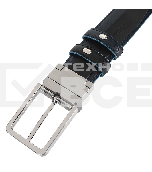 Ремень мужской Piquadro Blue Square CU2619B2/NBLU2, черный/темно-синий, натур.кожа