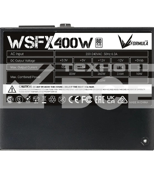 Блок питания Aerocool / Formula SFX 400W WSFX-400 80 PLUS WHITE (20+4pin) APFC 80mm fan 3xSATA Cab Manag RTL