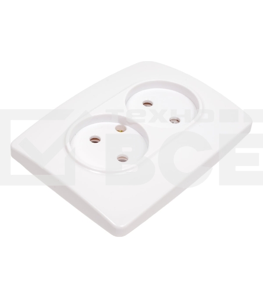 Розетка ЭРА 2X2P, 16A-250В, IP20, Эра12, белый (10/100/1600)