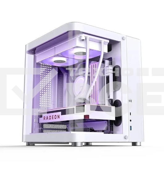 Корпус без блока питания JONSBO TK-1, Mini-Tower, TG, no fan, 1xUSB-A 3.2 + 1xUSB-C 3.2, mATX, mITX White