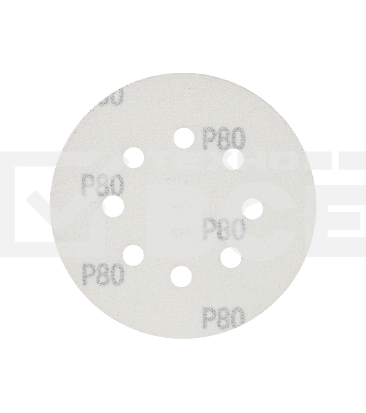 Круг шлифовальный PATRIOT на липучке, 125мм, Р80, 8 отверстий, 5 шт