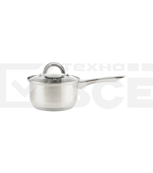 Ковш MALLONY Mediano нержавеющая сталь, со стеклянной крышкой, 1,9 л, d-16