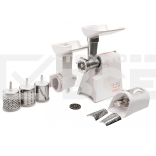 Мясорубка электрическая ЛЕПСЕ Гамма-7-01-02 белый, 700 Вт, 0.6 кг/мин, защита от перегрузки, насадки - 5