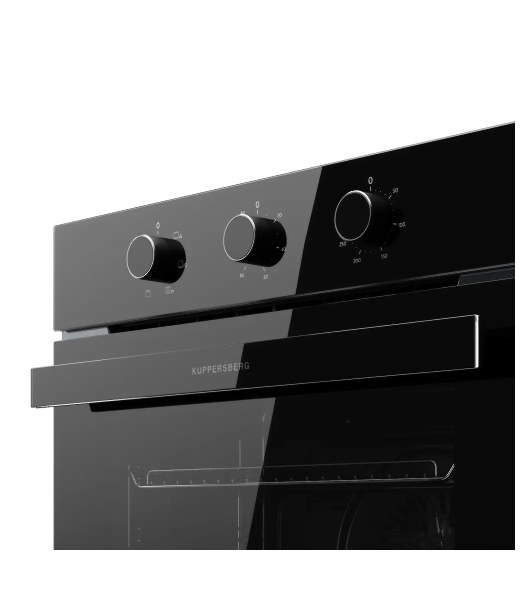 Духовой шкаф Kuppersberg HO 603 Black Glass, High-Tech, 78 л, поворотное управление, таймер, 6 режимов, макс. температура 310 градусов, энергоэффективность А, цвет черный, цвет фурнитуры черный