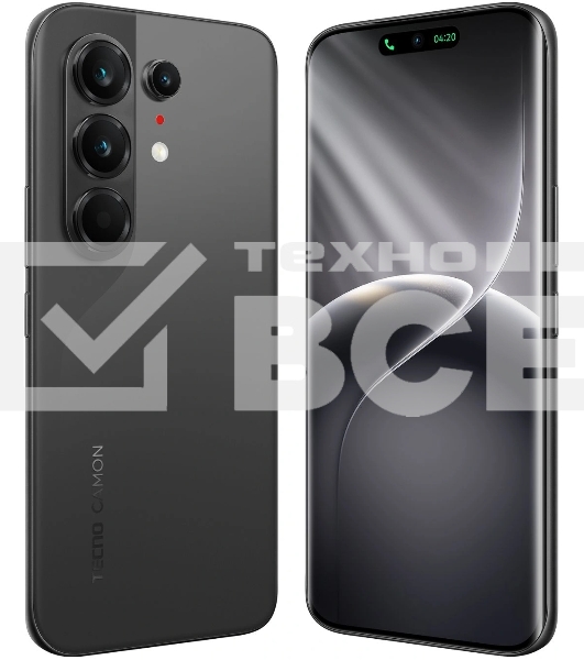 Смартфон Tecno Camon 50 Ultra 5G 256Gb 12Gb черный моноблок 3G 4G 2Sim 6.78' 1208x2644 Android 16 50Mpix 802.11 a/b/g/n/ac/ax NFC GPS GSM900/1800 GSM1900 Protect FM