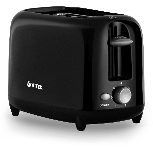 Тостер Vitek Illusion VT-1573 черный, 700 Вт, 2 слота