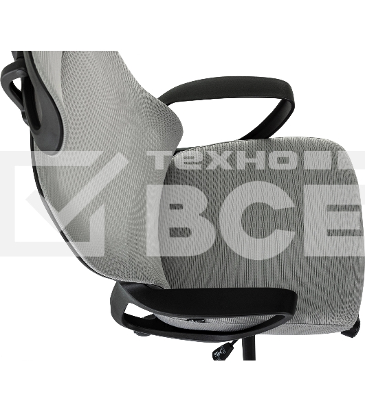 Кресло руководителя Бюрократ Wise серый, сетка/ткань, с подголов. крестов. пластик