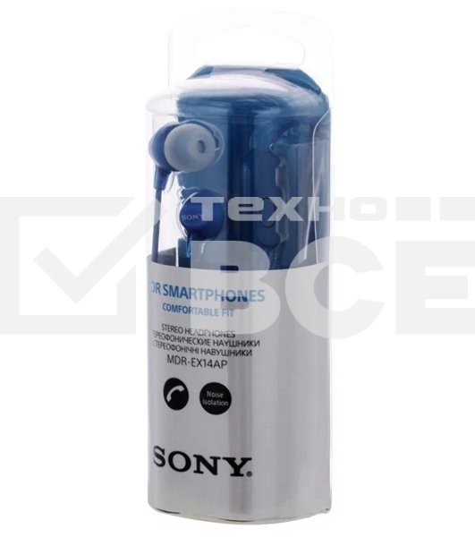 Наушники Sony MDR-EX14AP синий
