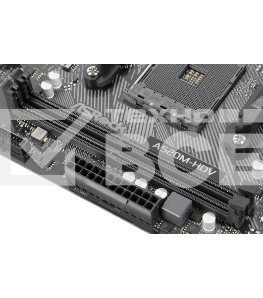 Материнская плата ASRock A520M-HDV, AM4, AMD A520, 2xDDR4, 4xSATA, 1xM.2, 1xPCIe 3.0 x16, 1xPCIe 3.0 x1, 1xDVI-D, 1xHDMI, 1xVGA, 1x 1Gb LAN, 3x3.5 мм, 7.1, mATX