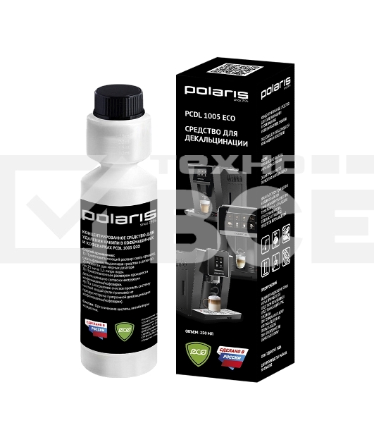 Очиститель от накипи для кофеварок/кофемашин Polaris PCDL 1005 ECO белый 250мл (упак.:1шт)