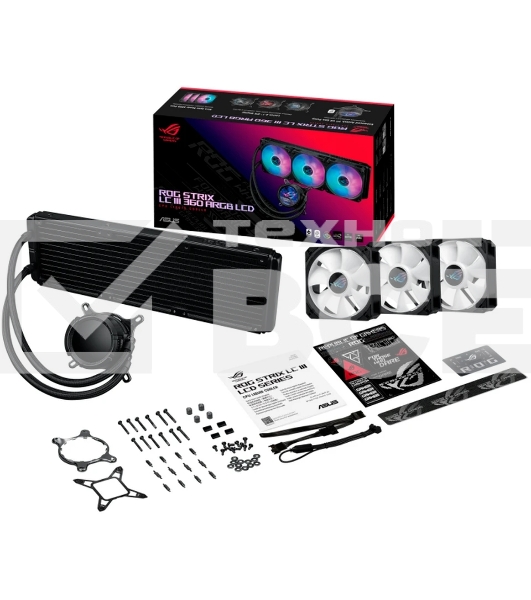 Жидкостная система охлаждения ASUS ROG STRIX LC III 360 ARGb LCD 90RC00W1-M0UAY0 черный 120мм алюминий+медь 2200rpm 36db 4-pin