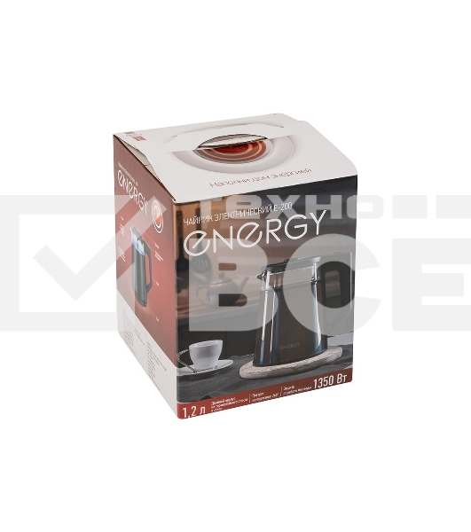Чайник электрический Energy E-200 (1,2 л, диск), метал. корпус
