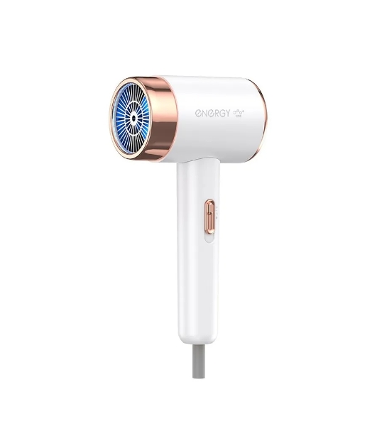 Фен Energy EN-833 белый/золотистый, 2200 Вт, ионизация