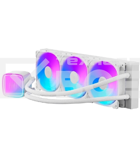 Система жидкостного охлаждения Water Cooling System Geometric Future Eskimo Pro 360 (240W, 360мм, ARGb, белый/Fans: 3x120мм, 80.81CFM, 34.2dBA, 2000RPM/Pump height 54мм, 3200RPM, Rad thickness 27мм/S: 1851, 1700, 1200, 115X, 2011, 2066, AM5, AM4)
