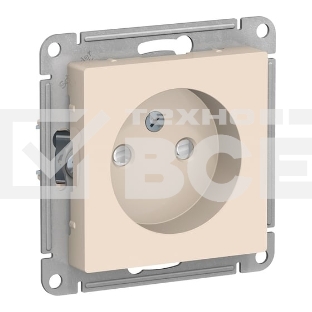 Механизм розетки 1-м СП AtlasDesign без заземл. защ. шторки 16А беж. SchE ATN000249
