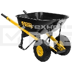 Тачка строительная Denzel усиленная, объем 140 л, 250 кг, двухколесная, колесо 15х6.00-6, фото8