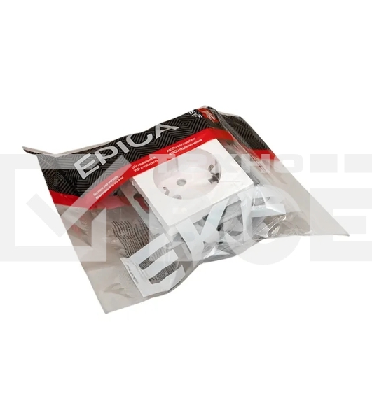 Механизм розетки EKF UP1-SOW-111 16А, с заземлением, со шторками, белый Эпика