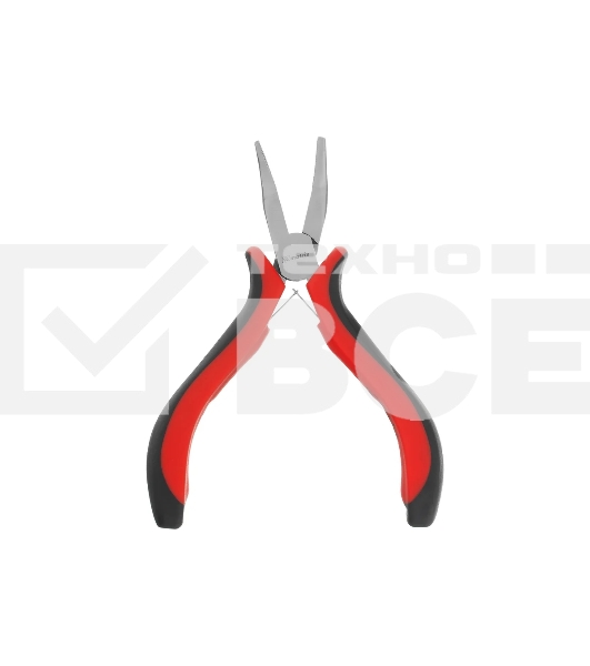 Длинногубцы Matrix Mini, 130 мм, никелированные, изогнутые, авторазжим, двухкомпонентные рукоятки