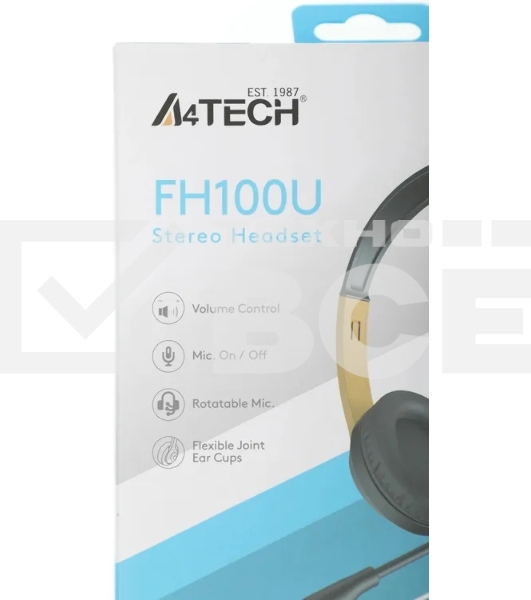 Гарнитура A4Tech Fstyler FH100U желтый/черный, проводная