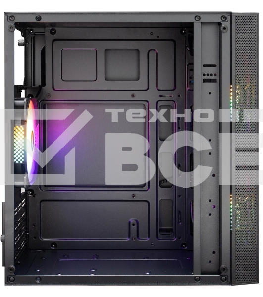 Компьютерный корпус 1STPLAYER FIREBASE X1 Black / mATX / 3x120mm LED fans / X1-BK-3F1