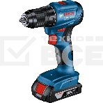 Дрель-шуруповерт Bosch GSB 185-LI, Аккумуляторная, 18В, 2 АКБ, Кейс, Ударная, фото 1