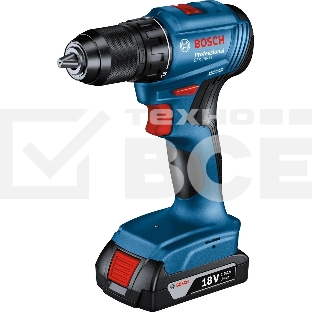 Дрель-шуруповерт Bosch GSB 185-LI, Аккумуляторная, 18В, 2 АКБ, Кейс, Ударная
