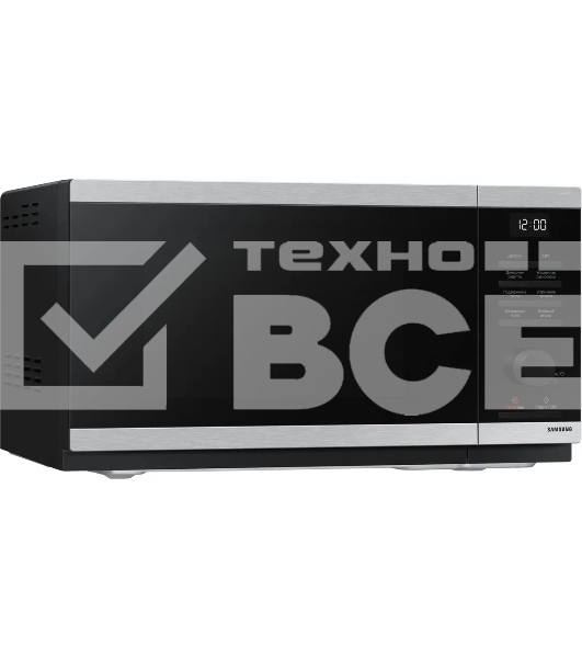 Микроволновая печь Samsung MS23DG4504ATBW нержавеющая сталь/черный, 23 л, 800 Вт, переключатели - сенсор/поворотный механизм